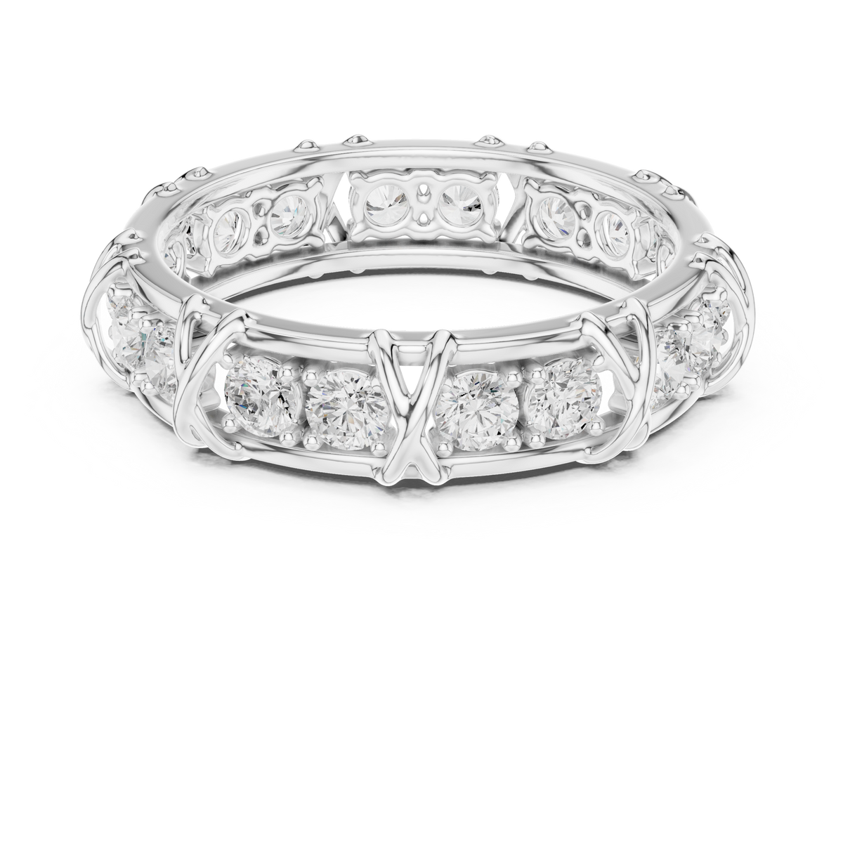 Round Diamond Eternity Wedding Band Ring – view 4 of 12, lab grown diamond band | Jewelix Atelier