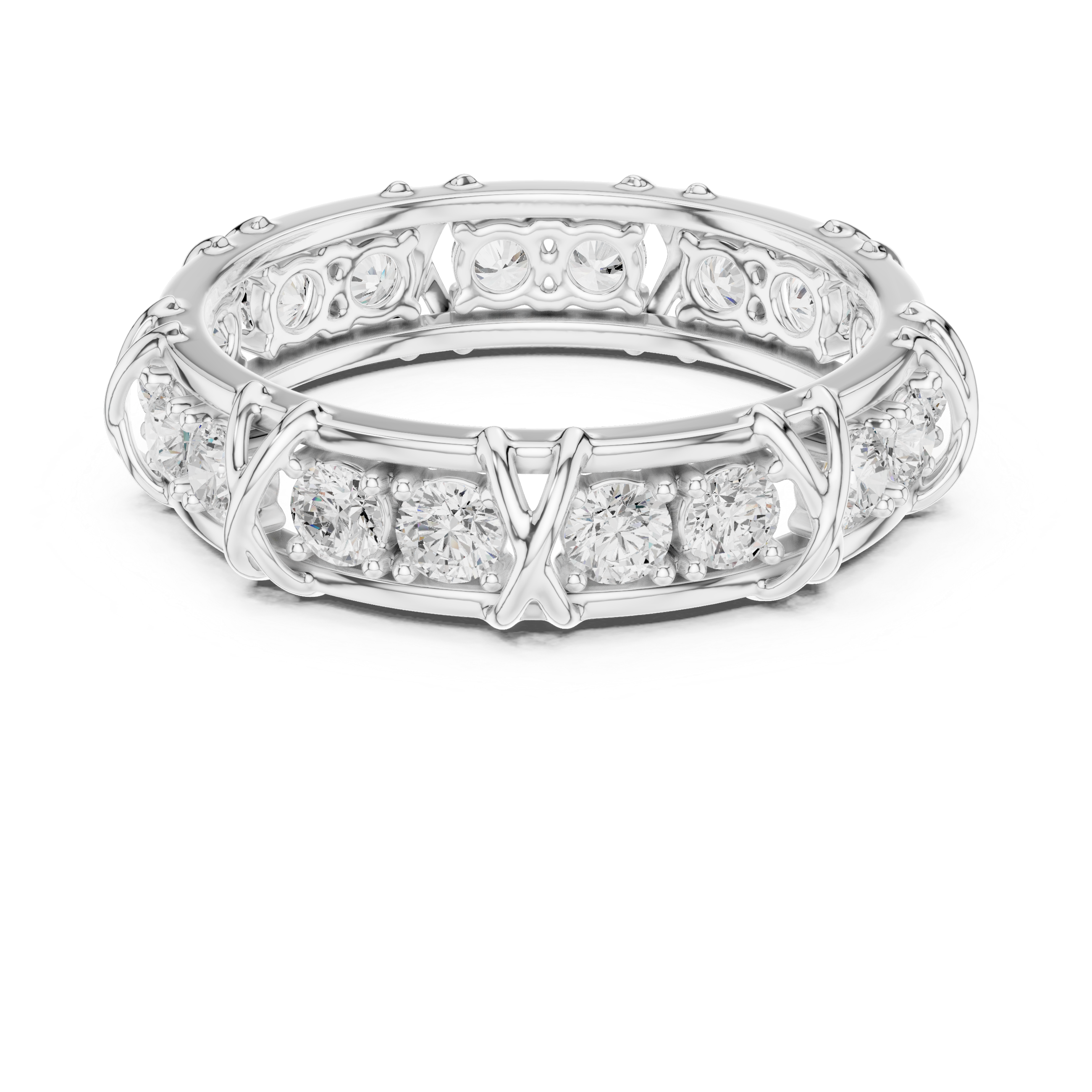 Round Diamond Eternity Wedding Band Ring