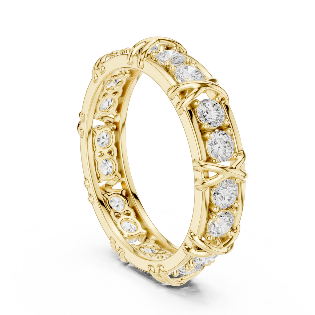 Round Diamond Eternity Wedding Band Ring