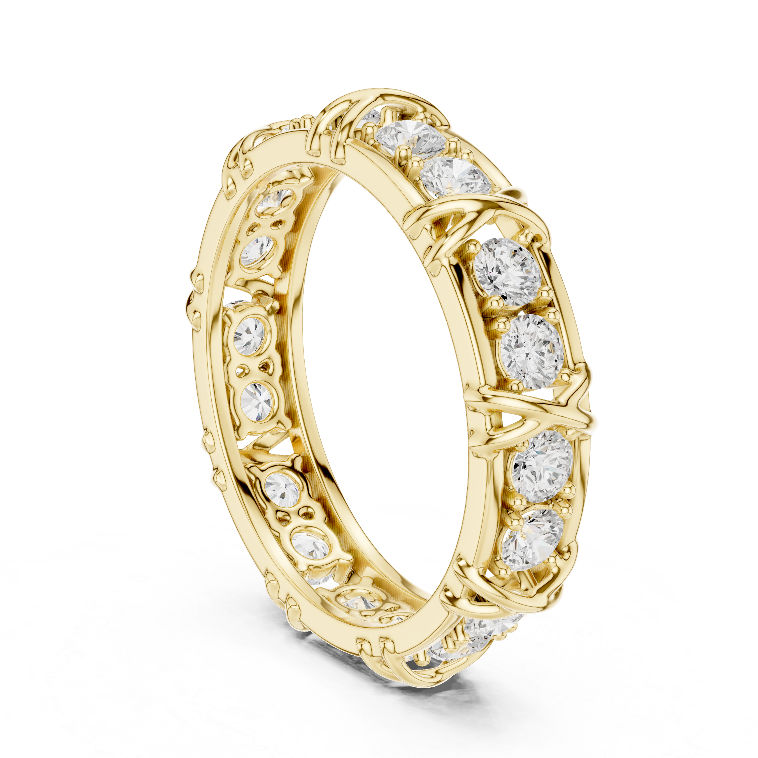 Round Diamond Eternity Wedding Band Ring