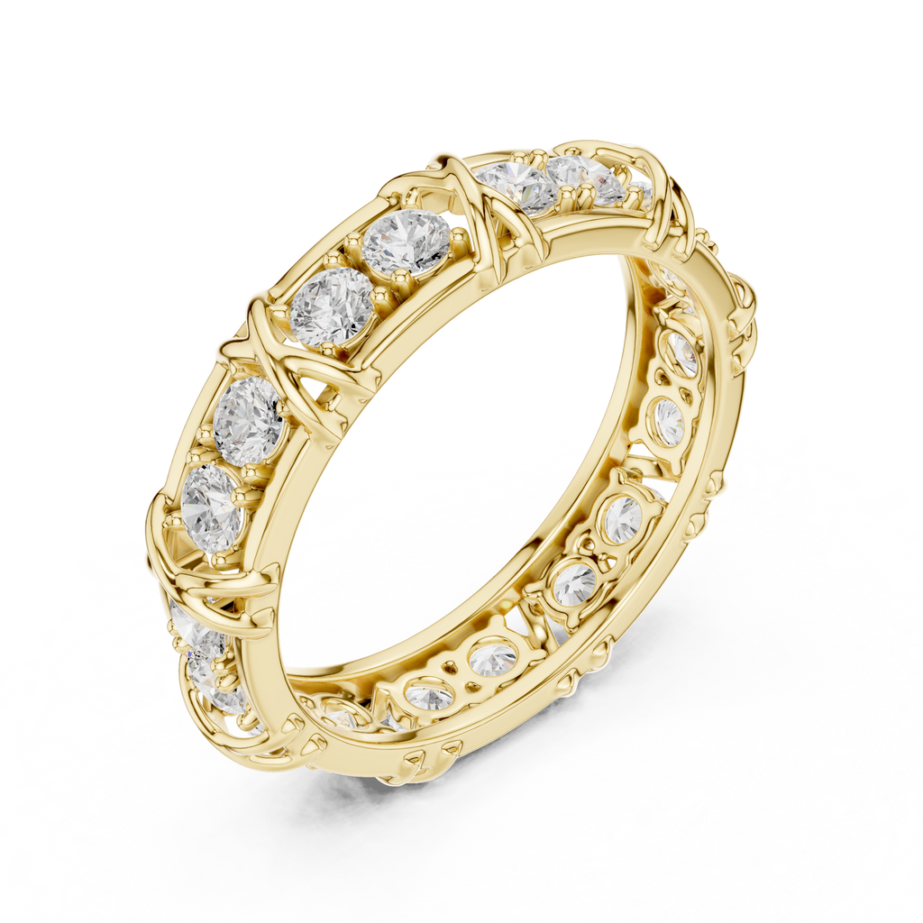 Round Diamond Eternity Wedding Band Ring