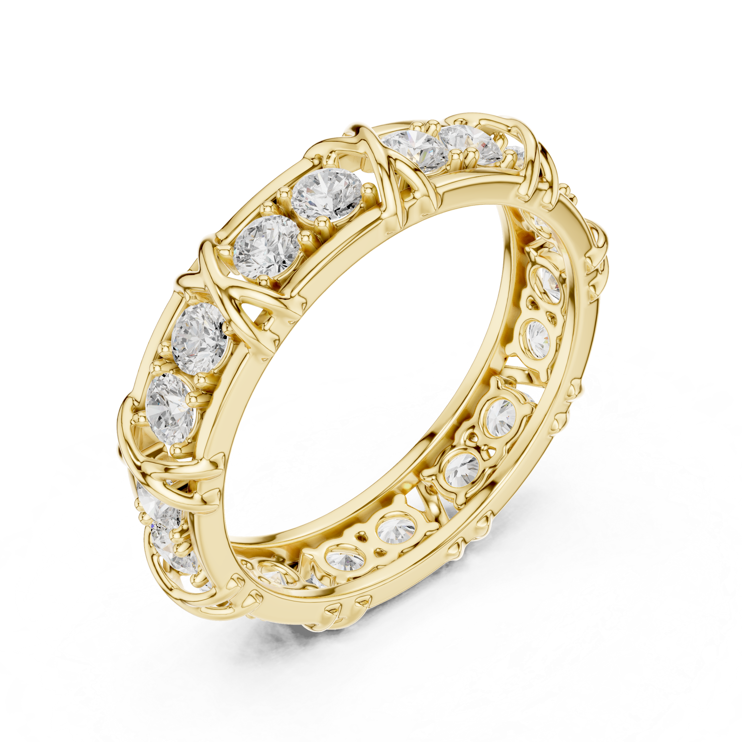 Round Diamond Eternity Wedding Band Ring
