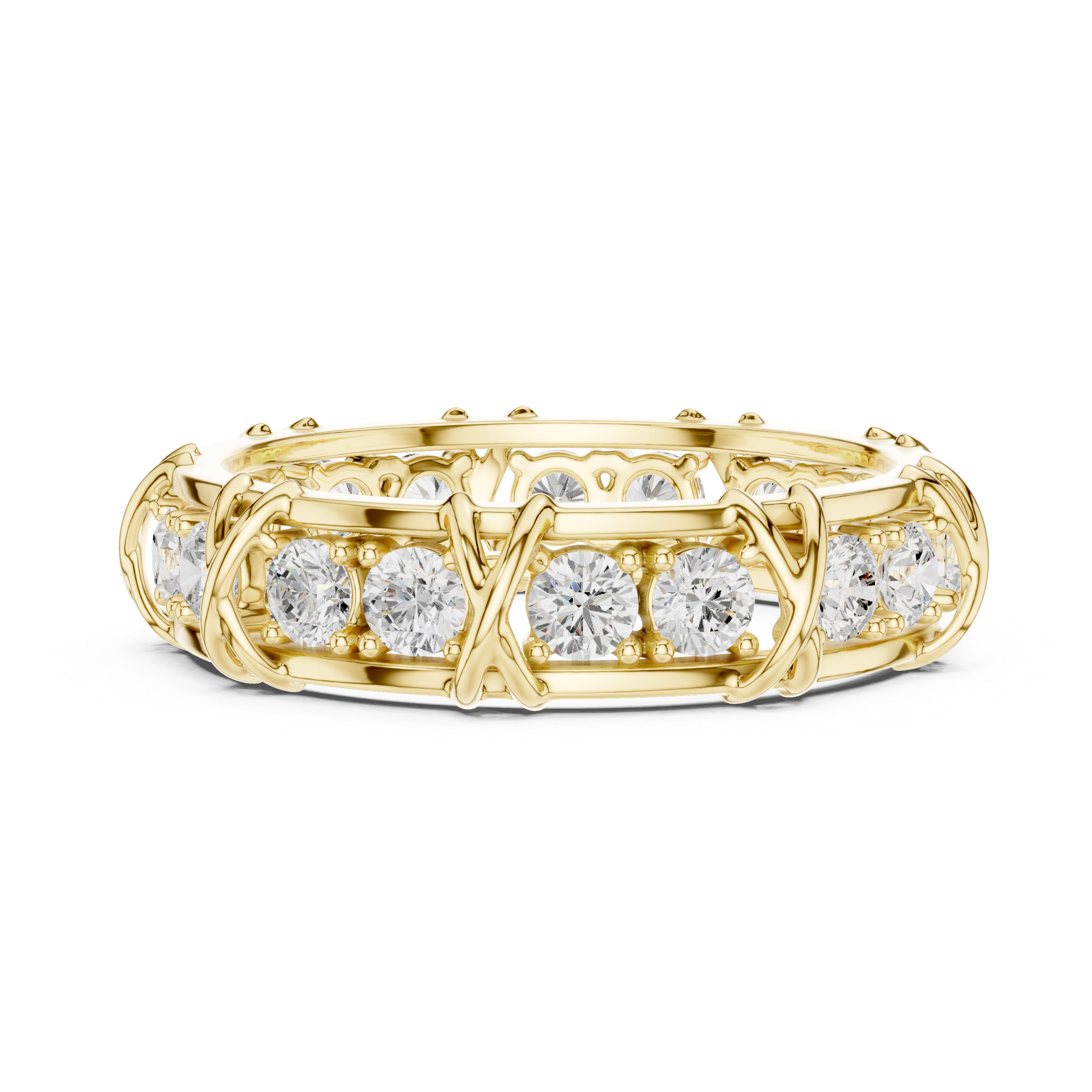 Round Diamond Eternity Wedding Band Ring