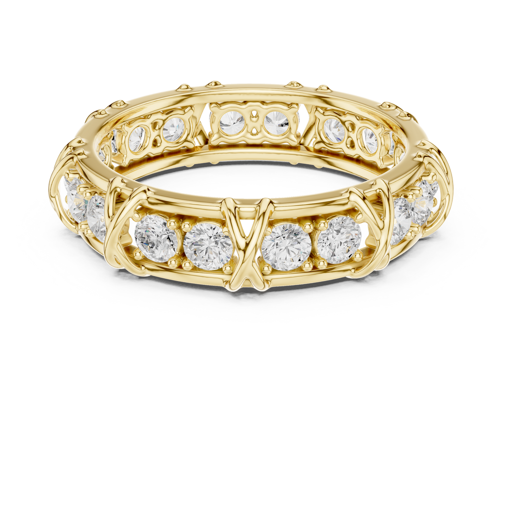 Round Diamond Eternity Wedding Band Ring