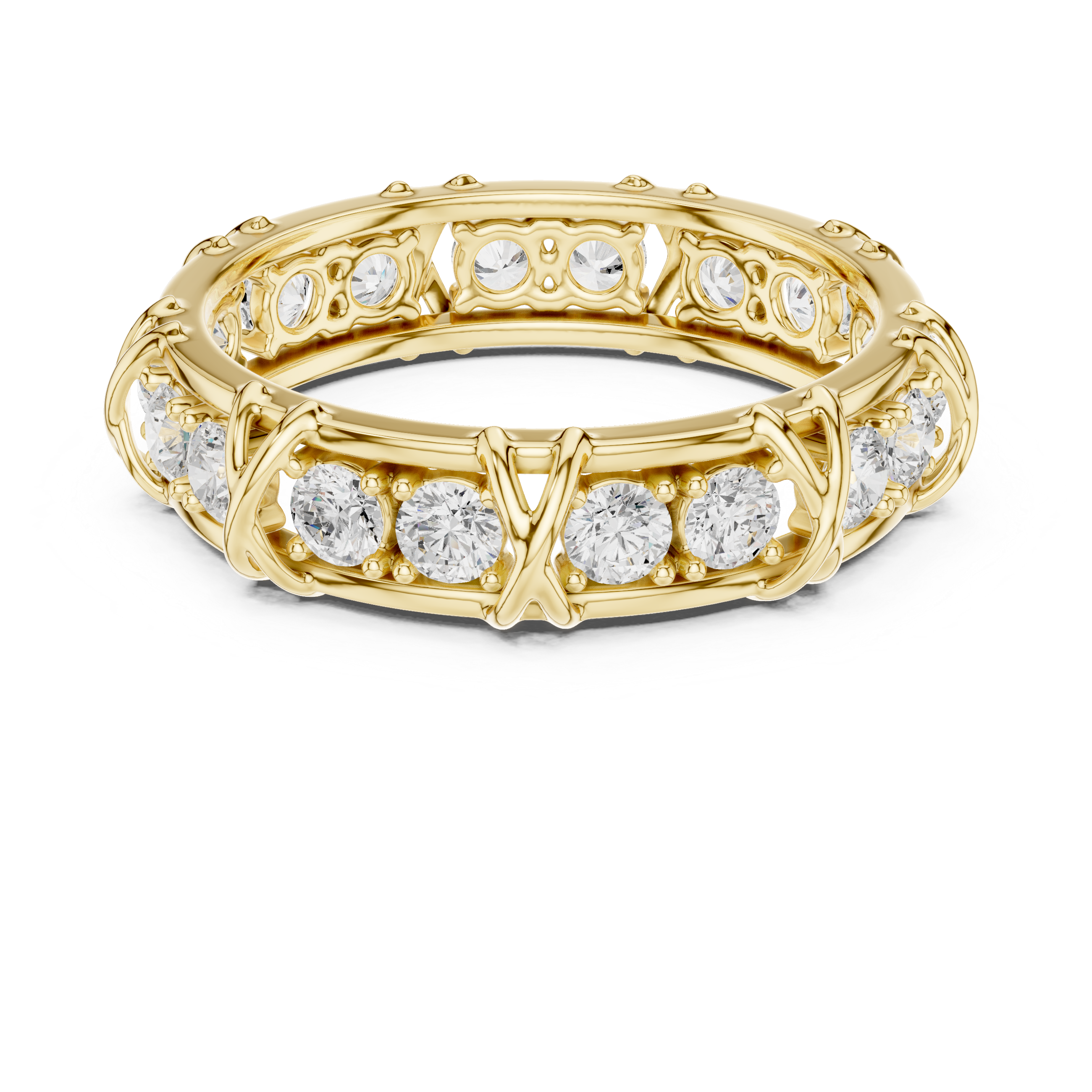 Round Diamond Eternity Wedding Band Ring