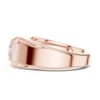 Round Diamond Men's Signet Ring with Side Accents
