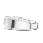 Round Diamond Men's Signet Ring with Side Accents