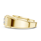 Round Diamond Men's Signet Ring with Side Accents