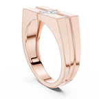 Geometric Princess Diamond Men's Signet Ring