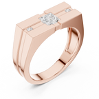 Geometric Princess Diamond Men's Signet Ring
