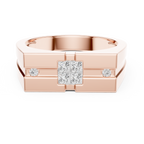 Geometric Princess Diamond Men's Signet Ring