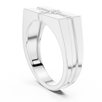 Geometric Princess Diamond Men's Signet Ring