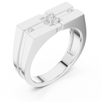 Geometric Princess Diamond Men's Signet Ring