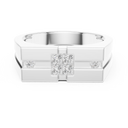 Geometric Princess Diamond Men's Signet Ring