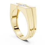 Geometric Princess Diamond Men's Signet Ring