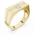 Geometric Princess Diamond Men's Signet Ring