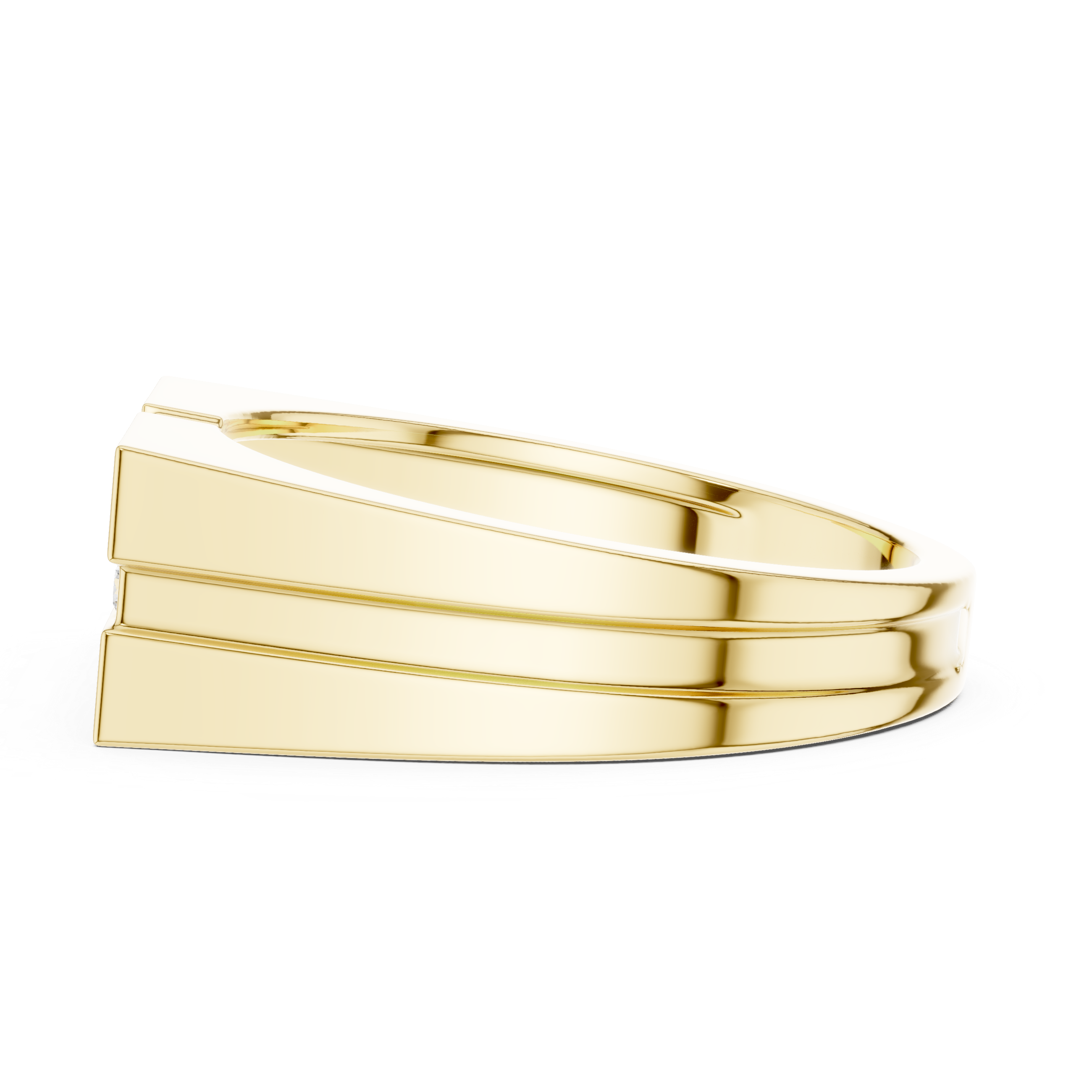 Geometric Princess Diamond Men's Signet Ring