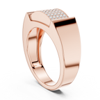Multi-Row Pavé Diamond Men's Signet Ring