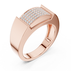 Multi-Row Pavé Diamond Men's Signet Ring