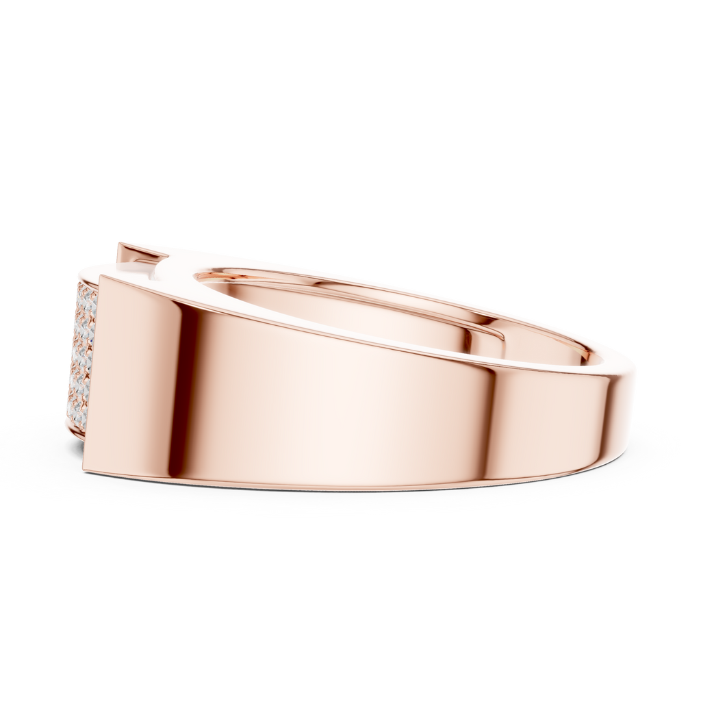 Multi-Row Pavé Diamond Men's Signet Ring