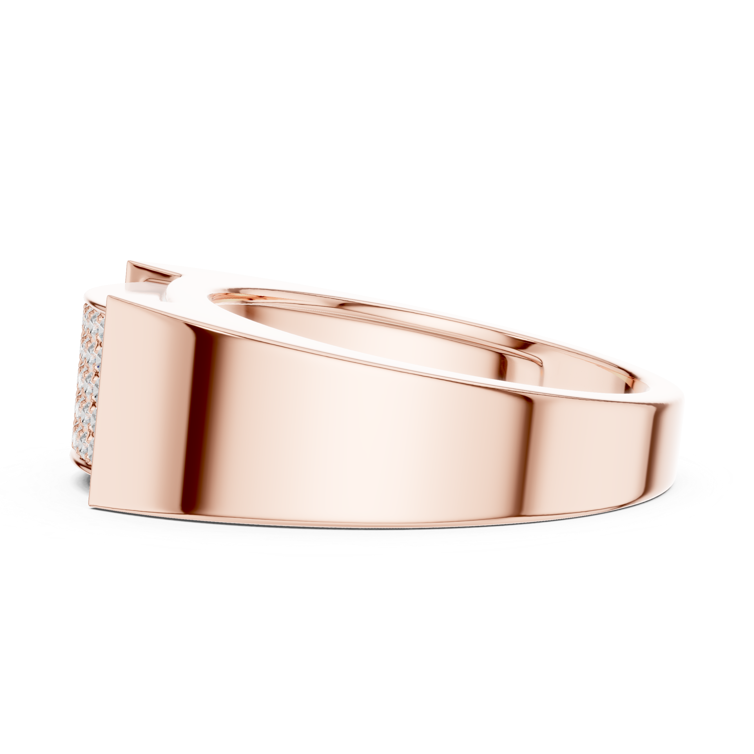 Multi-Row Pavé Diamond Men's Signet Ring