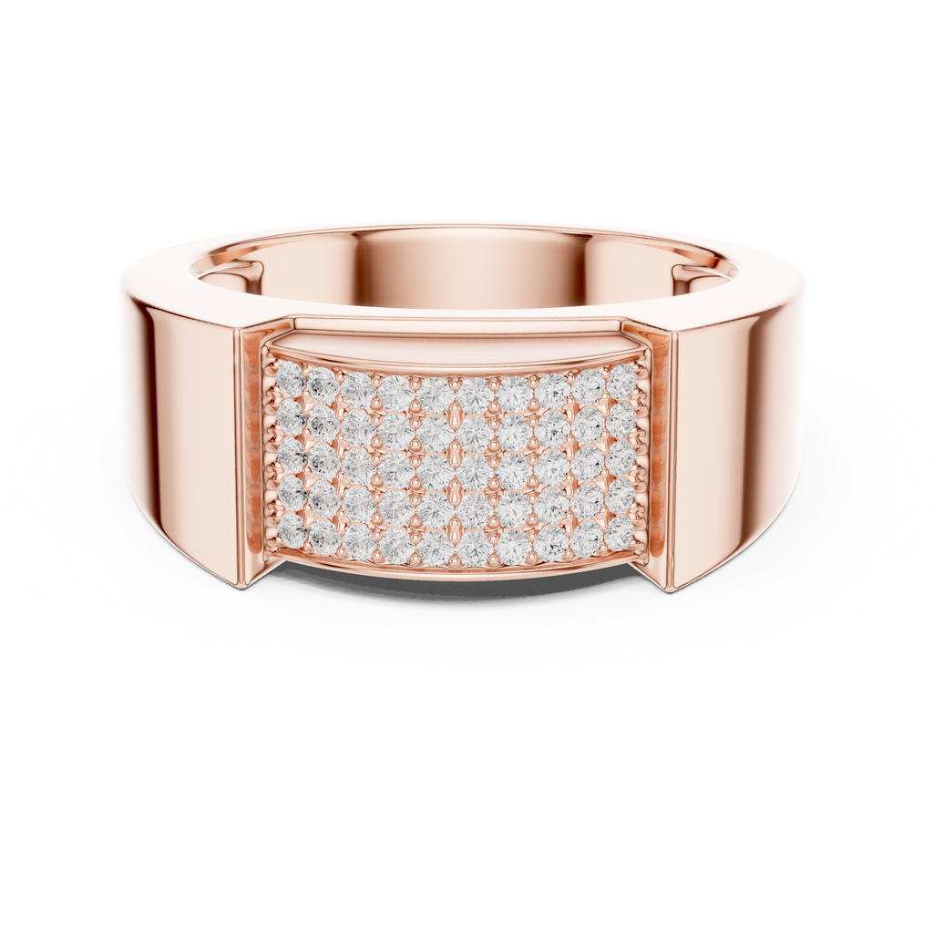 Multi-Row Pavé Diamond Men's Signet Ring