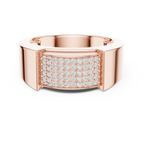 Multi-Row Pavé Diamond Men's Signet Ring