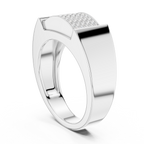 Multi-Row Pavé Diamond Men's Signet Ring