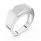 Multi-Row Pavé Diamond Men's Signet Ring