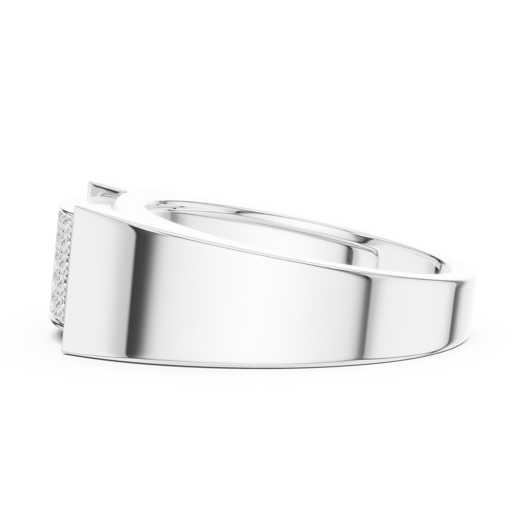 Multi-Row Pavé Diamond Men's Signet Ring