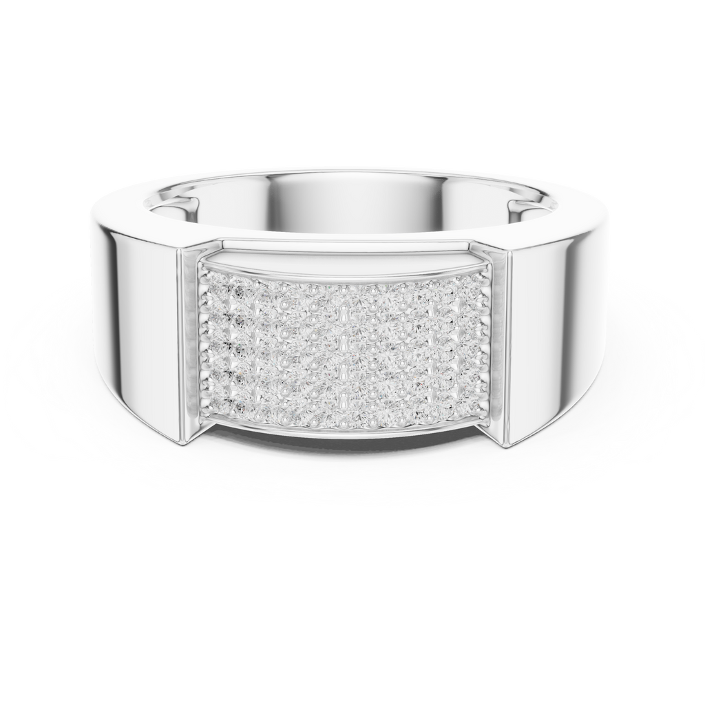Multi-Row Pavé Diamond Men's Signet Ring