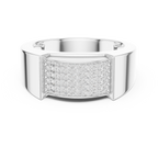 Multi-Row Pavé Diamond Men's Signet Ring
