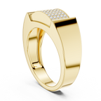 Multi-Row Pavé Diamond Men's Signet Ring