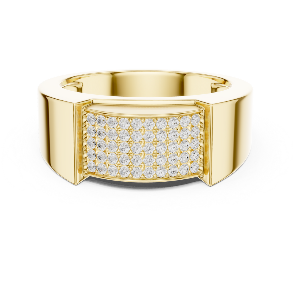 Multi-Row Pavé Diamond Men's Signet Ring
