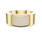 Multi-Row Pavé Diamond Men's Signet Ring