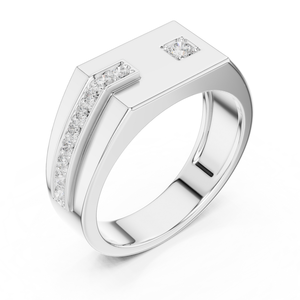 0.19 CT Diamond Signet Ring for Men