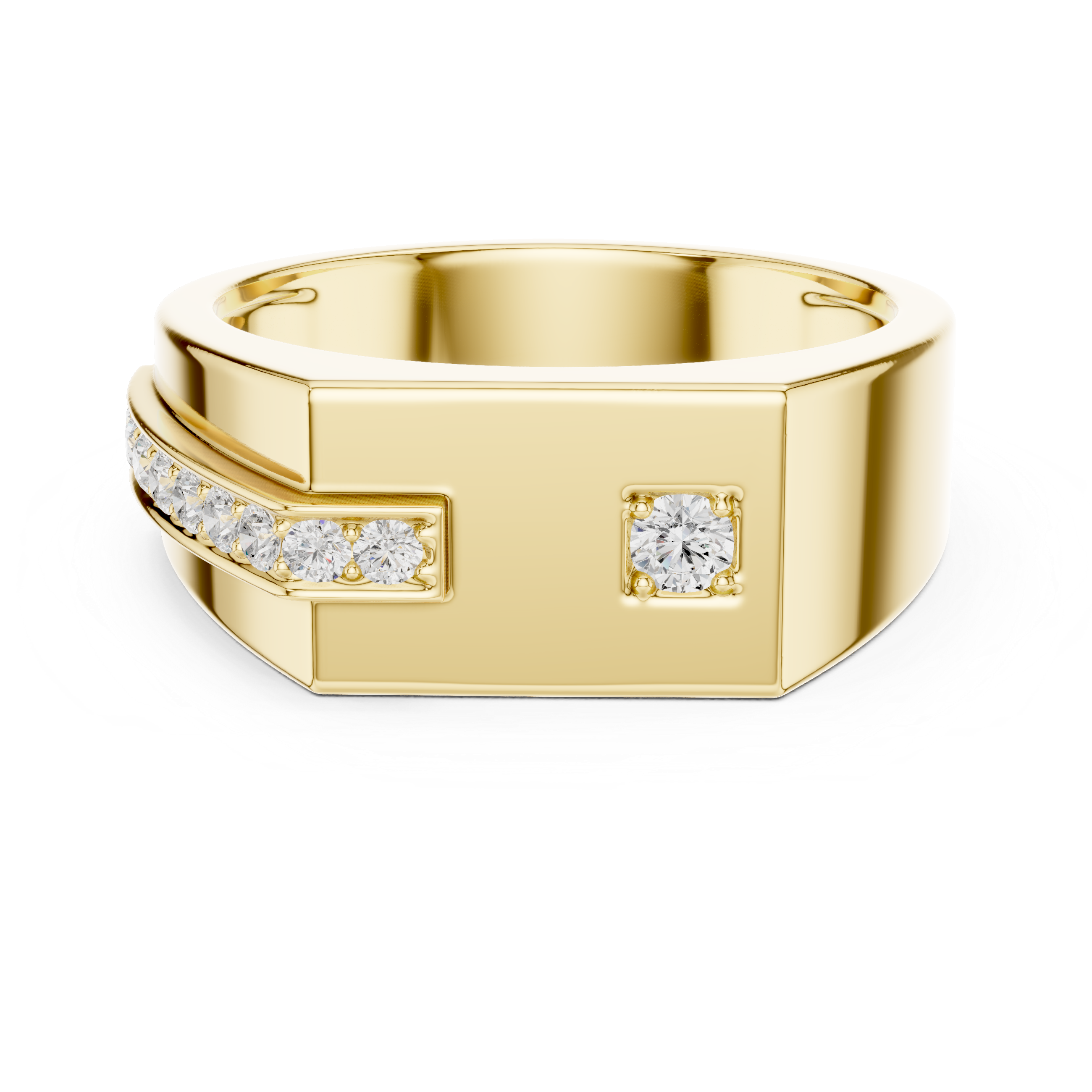 0.19 CT Diamond Signet Ring for Men