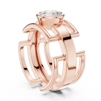 1.00 CT Bezel Set Diamond Men's Architectural Ring