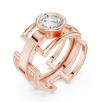1.00 CT Bezel Set Diamond Men's Architectural Ring
