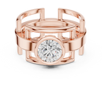 1.00 CT Bezel Set Diamond Men's Architectural Ring