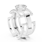 1.00 CT Bezel Set Diamond Men's Architectural Ring