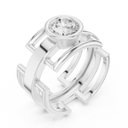 1.00 CT Bezel Set Diamond Men's Architectural Ring