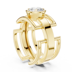1.00 CT Bezel Set Diamond Men's Architectural Ring