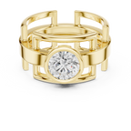 1.00 CT Bezel Set Diamond Men's Architectural Ring