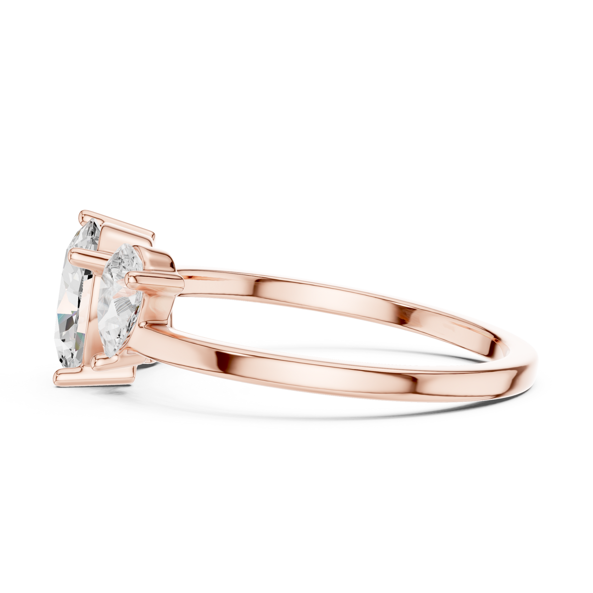 Oval & Pear Three Stone Diamond Engagement Ring – view 8 of 12, lab grown diamond ring | Jewelix Atelier
