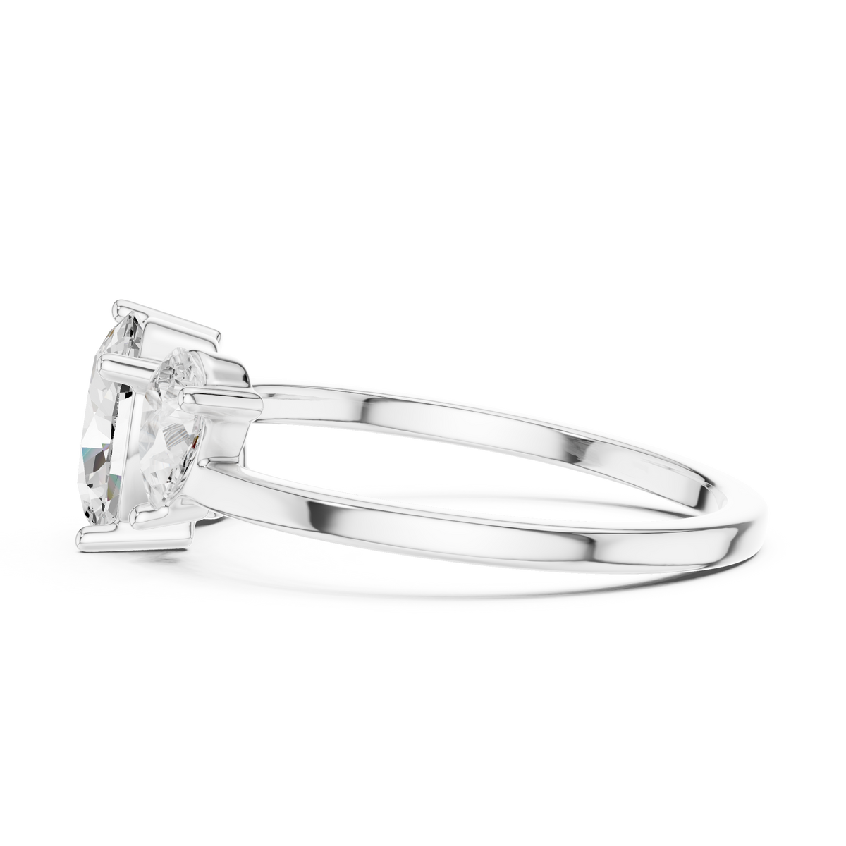 Oval & Pear Three Stone Diamond Engagement Ring – view 4 of 12, lab grown diamond ring | Jewelix Atelier