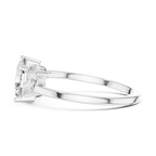 Oval & Pear Three Stone Diamond Engagement Ring