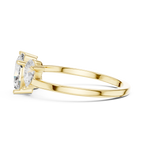 Oval & Pear Three Stone Diamond Engagement Ring