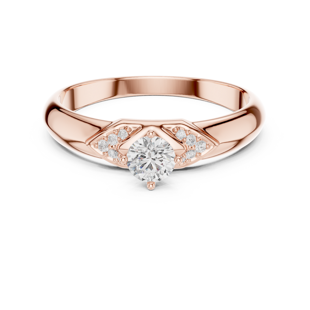 Round Diamond Cluster Engagement Ring