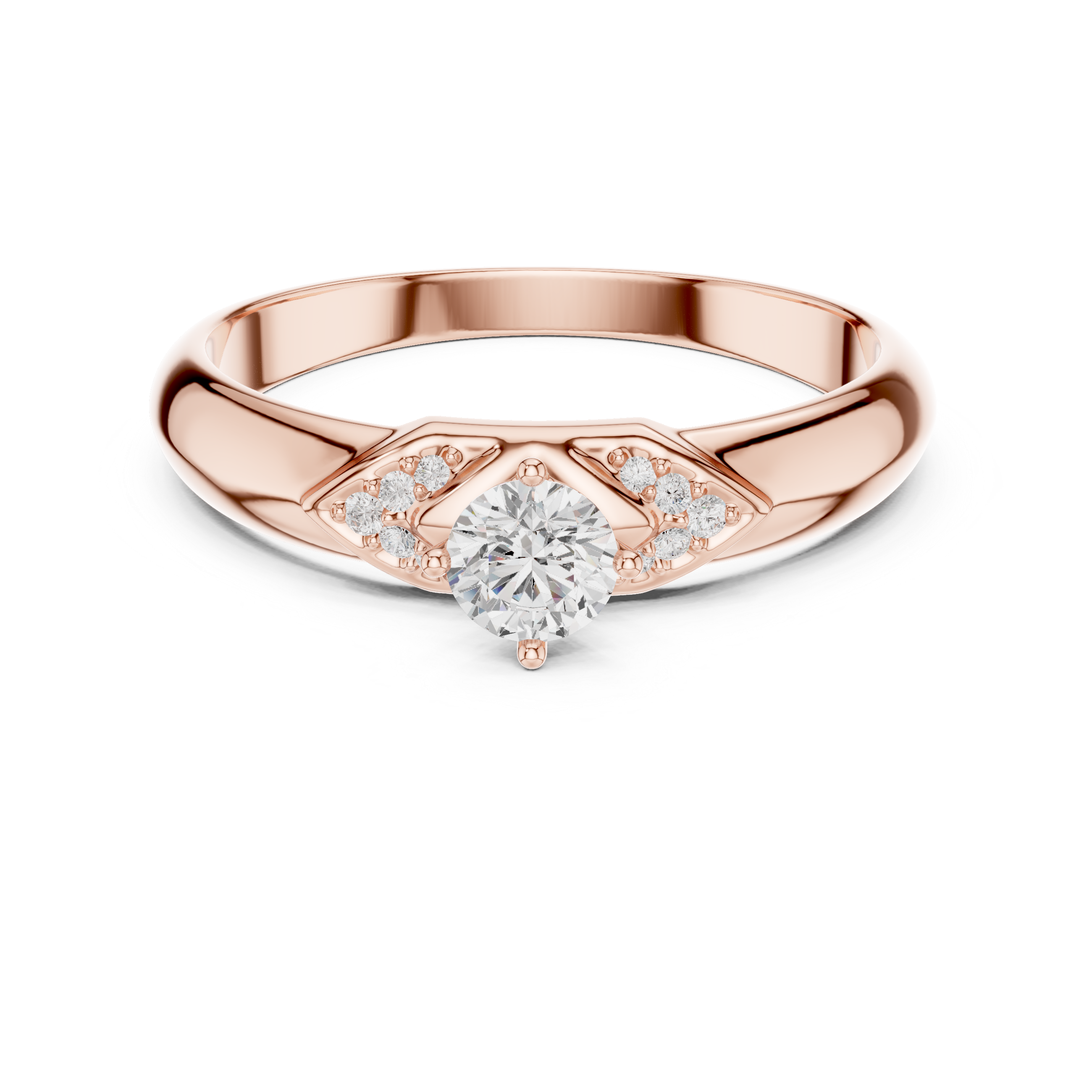 Round Diamond Cluster Engagement Ring